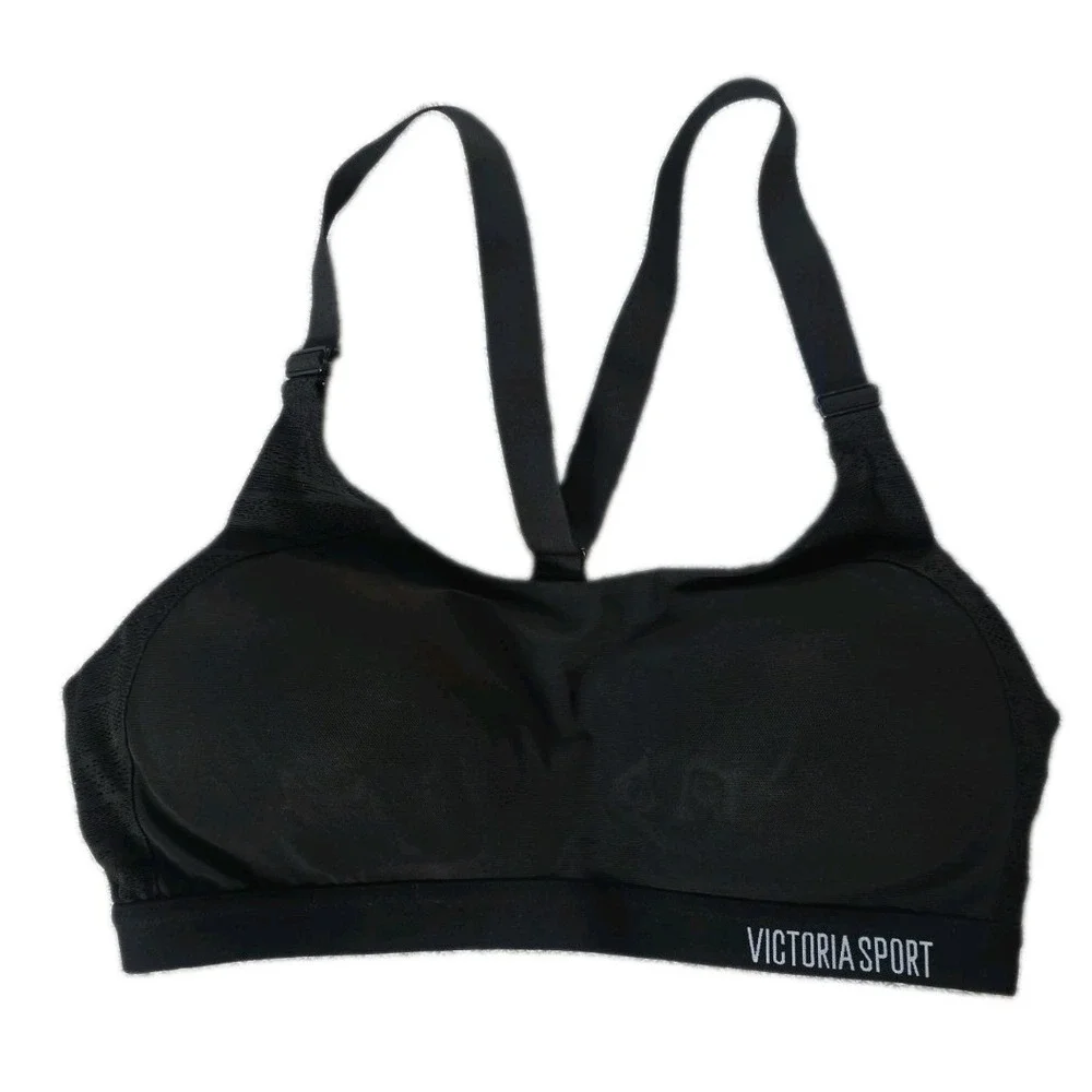 Victoria Secret Sport Bra 36C C80 Incredible Lightweight Wireless Black 377239